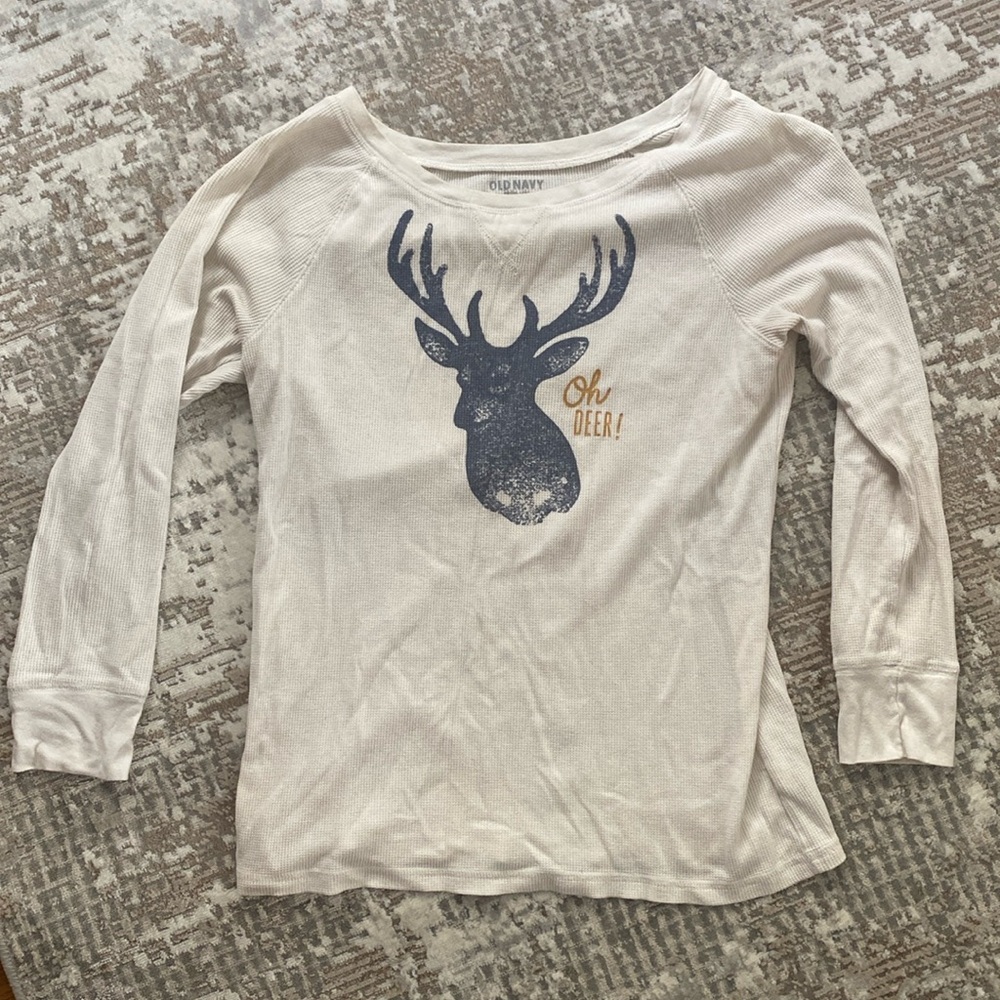 Old Navy ivory, thermal, long sleeve shirt